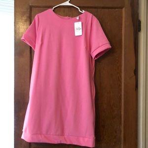 Bubble gum pink shift dress